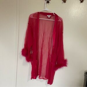 Feather Trim Robe